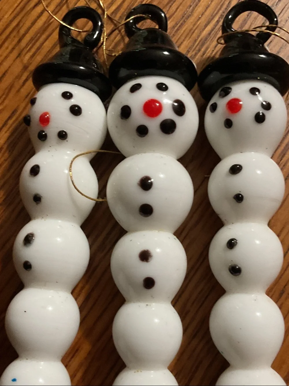 Hand blown glass snowman ornaments